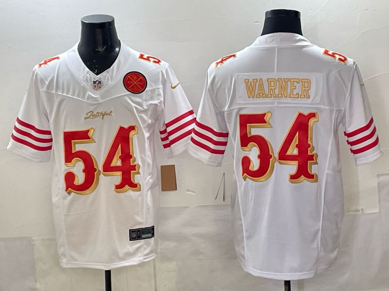 Men 2025 Nike San Francisco 49ers #54 Warner White 5th generation Limited NFL Jersey 048->san francisco 49ers->NFL Jersey